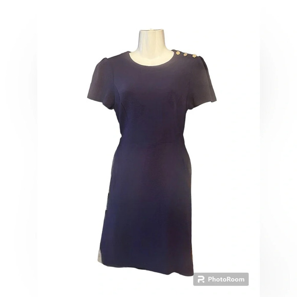 Draper James Sailor Button Navy Blue A Line Dress - Picture 1 of 11